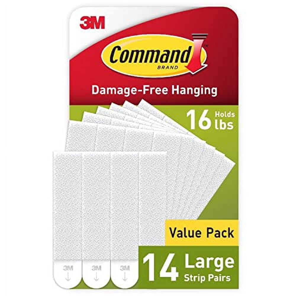 Command Picture Hanging Strips, White, Medium, 3 Pairs of Strips/Pack