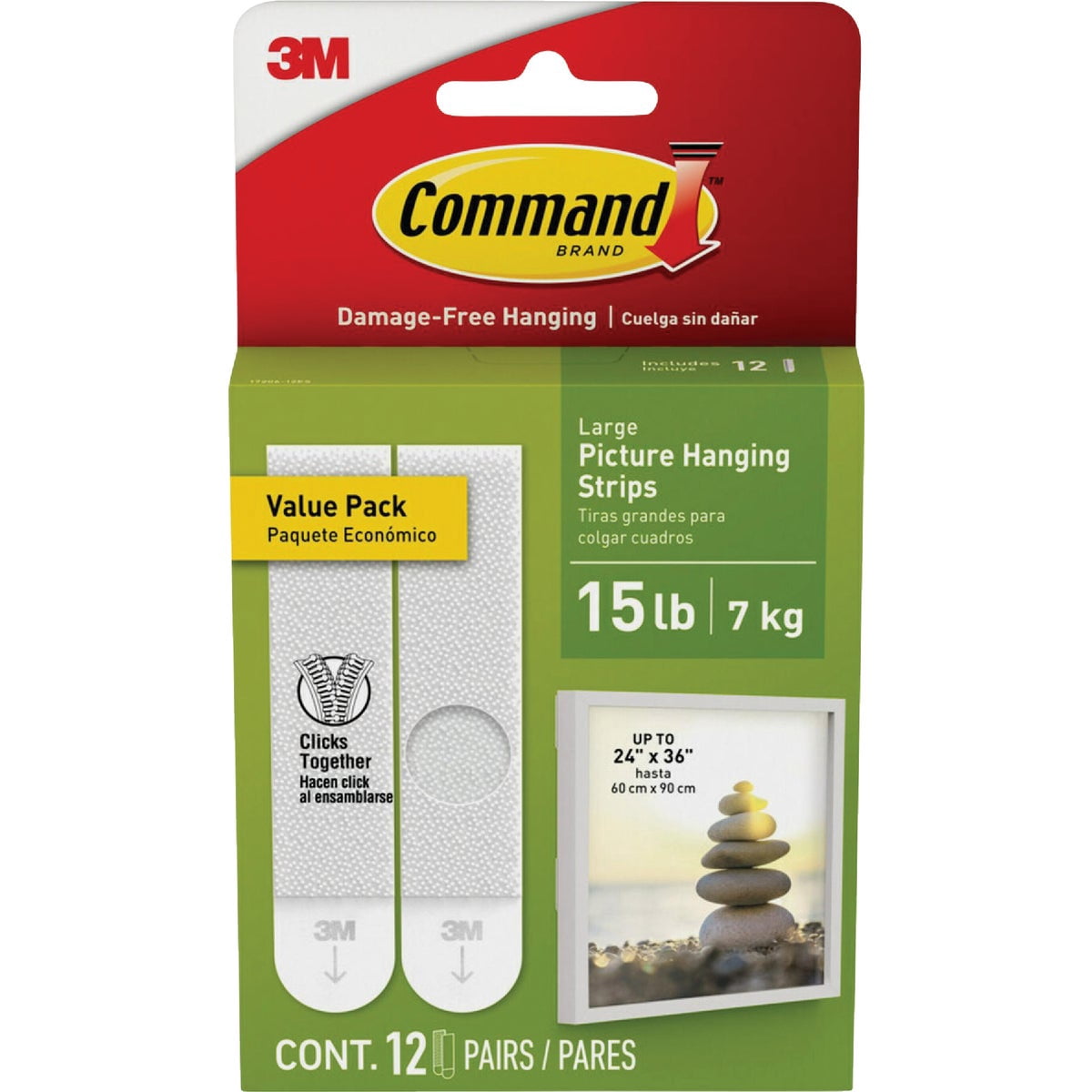 Command Large Picture and Frame Hanging Strips - Easy Installation - 60 Large Strips, White — Residential Use, Standard Application