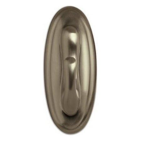 Command Large Traditional Plastic Hook, Brushed Nickel, 1-Hook, 2-Strips, Organize Damage-Free