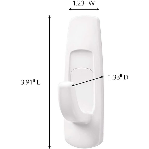 Command Large Utility Hook, White, 1-Hook, 2-Strips 17003ES, 2 Pack