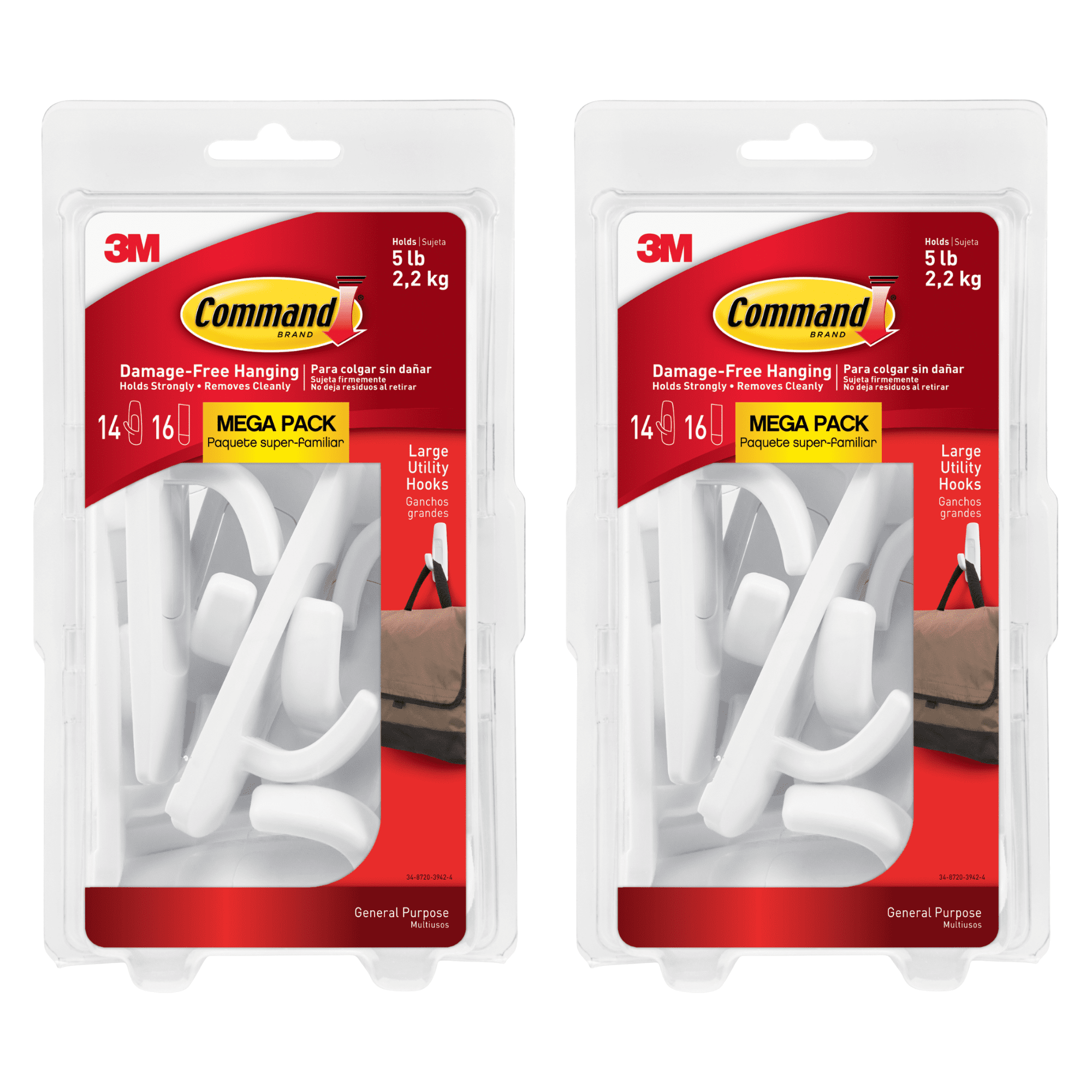 Command Large Utility Hooks [Removable]: / mega pack (White) [28-pack]