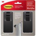 Command Matte Black Curtain Rod Hooks with Command Strips, Hang Curtain