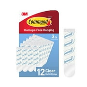 Command Medium Clear Replacement Strips for Wall Hooks, 12 Strips, Damage-Free Hanging