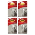thumbnail image 1 of Command Medium Hook Damage Free Adhesive 1 Hook 2 Strips Brushed Nickel, 4-Pack, 1 of 10