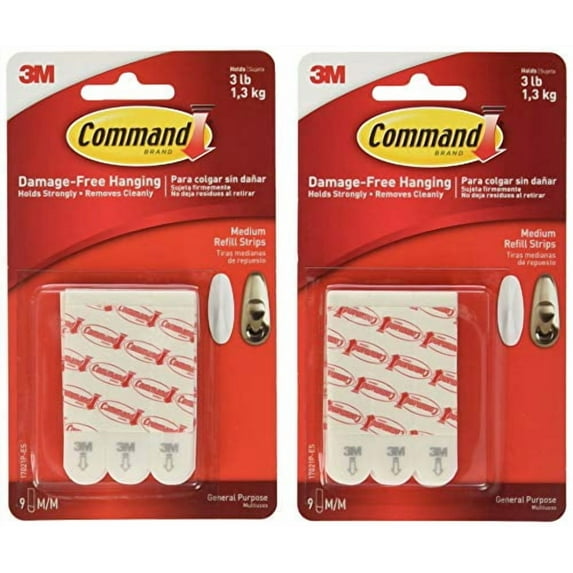 Command Medium Mounting Refill Strips, 18 Strip, Damage-Free Hanging