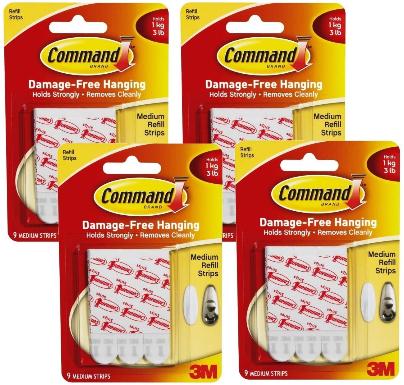 Command Medium Mounting Refill Strips, 9-Strip , Pack of 4 - Walmart.com
