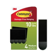 Command Medium Picture Hangers, Black, 4 Sets of Strips/Pack, Use to Hang Pictures Inside