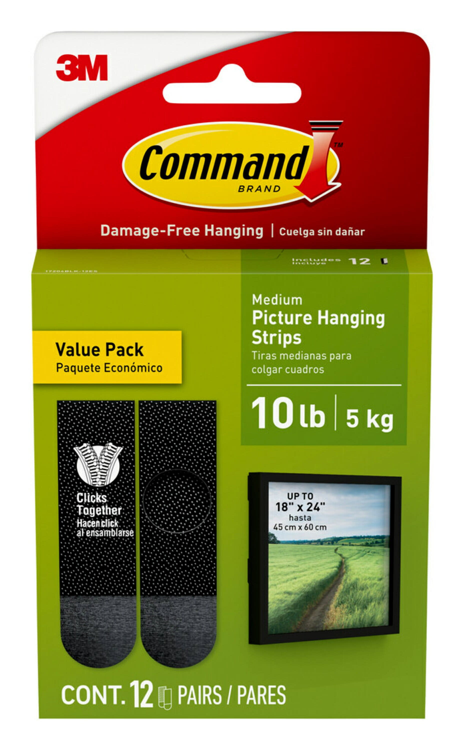 Command Picture Hanging Strips Black 4-pack in the Picture Hangers  department at