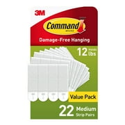 Command Medium Picture Hangers, White, Damage Free Decorating, 22 Pairs