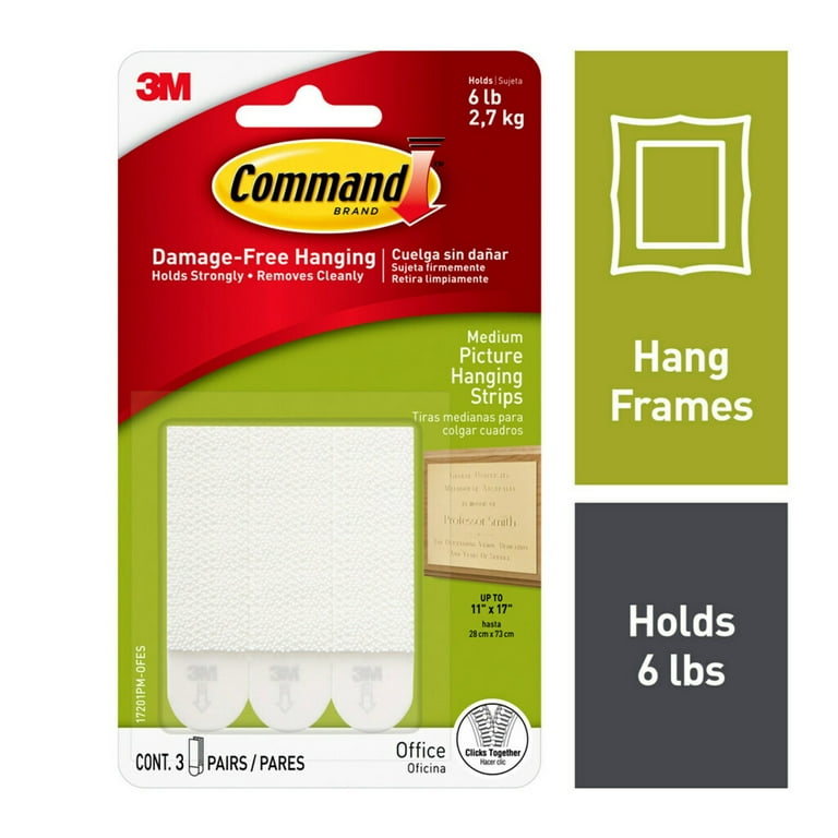 Command Picture Hanging Strips, White, Medium, 3 Pairs of Strips/Pack Command Picture Hanging Strips, White, Medium, 3 Pairs of Strips/Pack