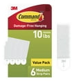 thumbnail image 1 of Command Medium Picture Hangers, Holds 10 lbs, White, Damage-Free Hanging, 6 Pairs Adhesive Strips, 1 of 11