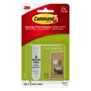 Command Medium Picture Hangers, Holds 10 lbs, White, Damage-Free Hanging, 6 Pairs Adhesive Strips