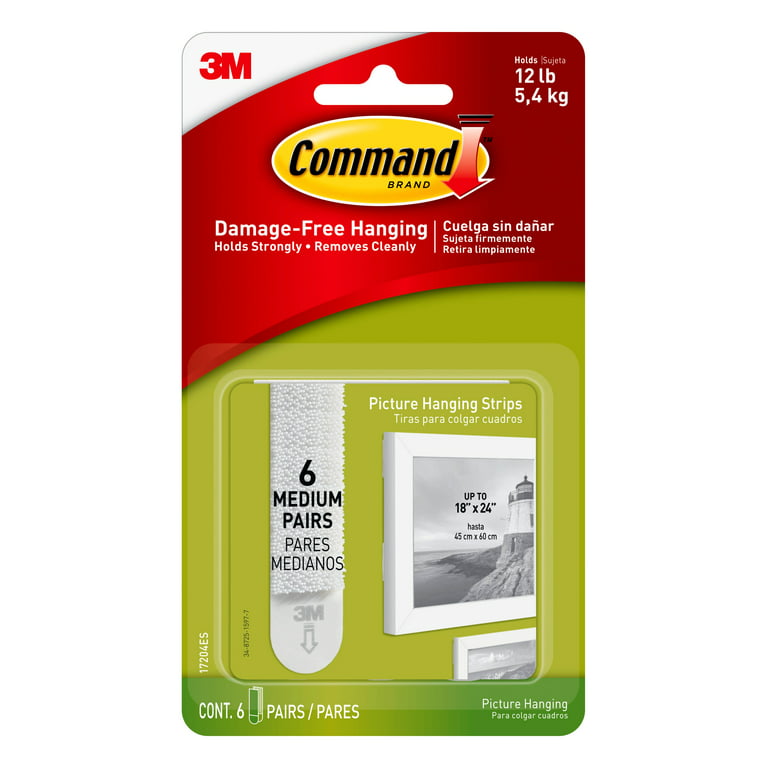 Command Picture Hanging Strips, Medium - 4 pairs