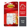 thumbnail image 1 of Command Medium Utility Hooks, White, Damage Free Organizing, 2 Hooks and 4 Command Strips, 1 of 10