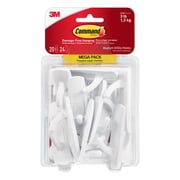 Command Medium Utility Hooks, White, Damage Free Organizing, 20 Hooks and 24 Command Strips