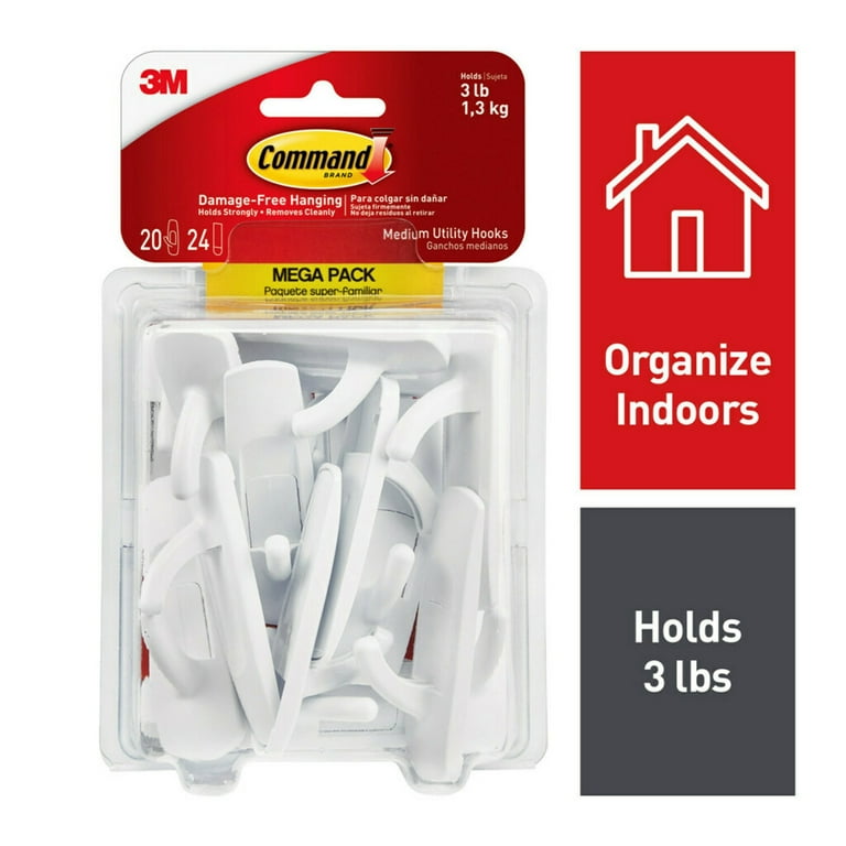 Command Utility Hooks, Small, White, 14 Hooks, 28 Strips Command Utility Hooks, Small, White, 14 Hooks, 28 Strips