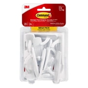 Command Medium Utility Hooks, White, Damage Free Organizing, 20 Hooks and 24 Command Strips