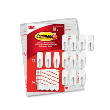 Command Medium Wire Toggle Hooks, White, Damage Free Organizing, 13 Hooks Value Pack