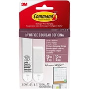 Command Medium and Large Picture Hangers, Holds 10 & 15 lbs, White, 6 Medium, 6 Pairs Large Adhesive Strips