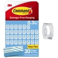 thumbnail image 1 of Command Mini Wall Hooks, Clear, Damage Free Decorating, 30 Hooks and 32 Command Strips, 1 of 10