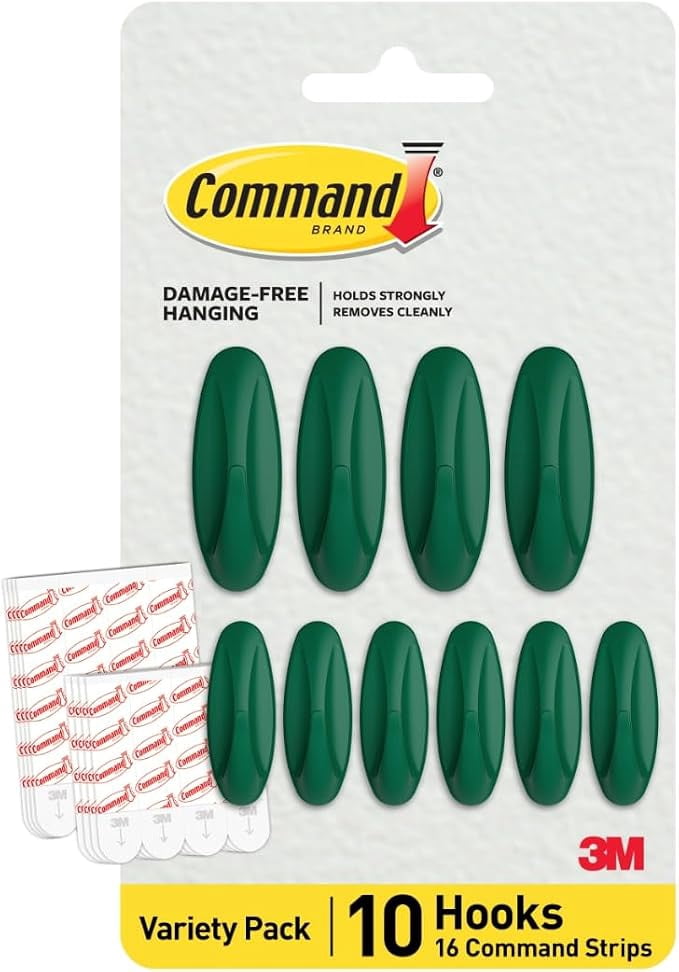 Command Mixed Designer Hook Pack, Watermelon, 10 Hooks, 16 Strips