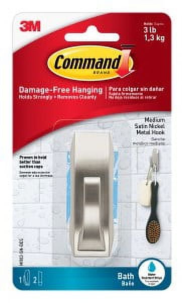 Command Modern Reflections Medium Hook with Water-Resistant Strips MR02-SN-BES