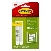 Command Narrow Picture Hangers Value Pack, 12 Pairs