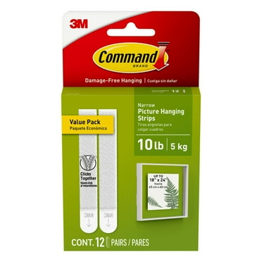 Command Narrow Picture Hangers Value Pack, 12 Pairs