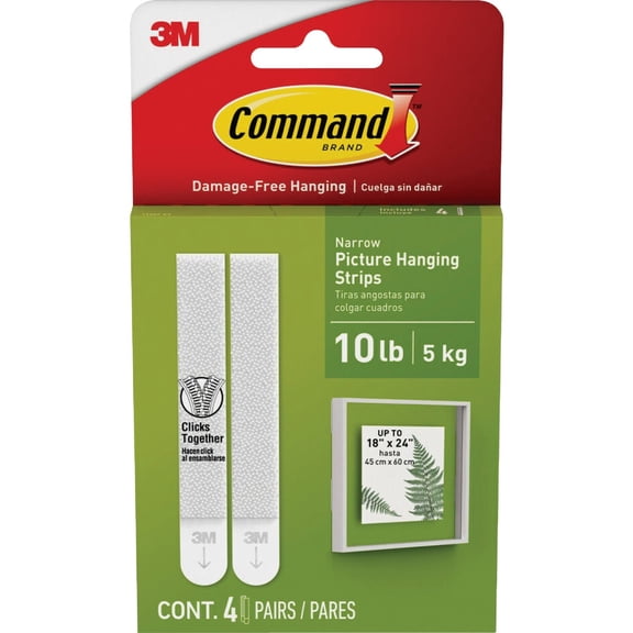 Command Narrow Picture Hanging Strips, 4 Pairs 2