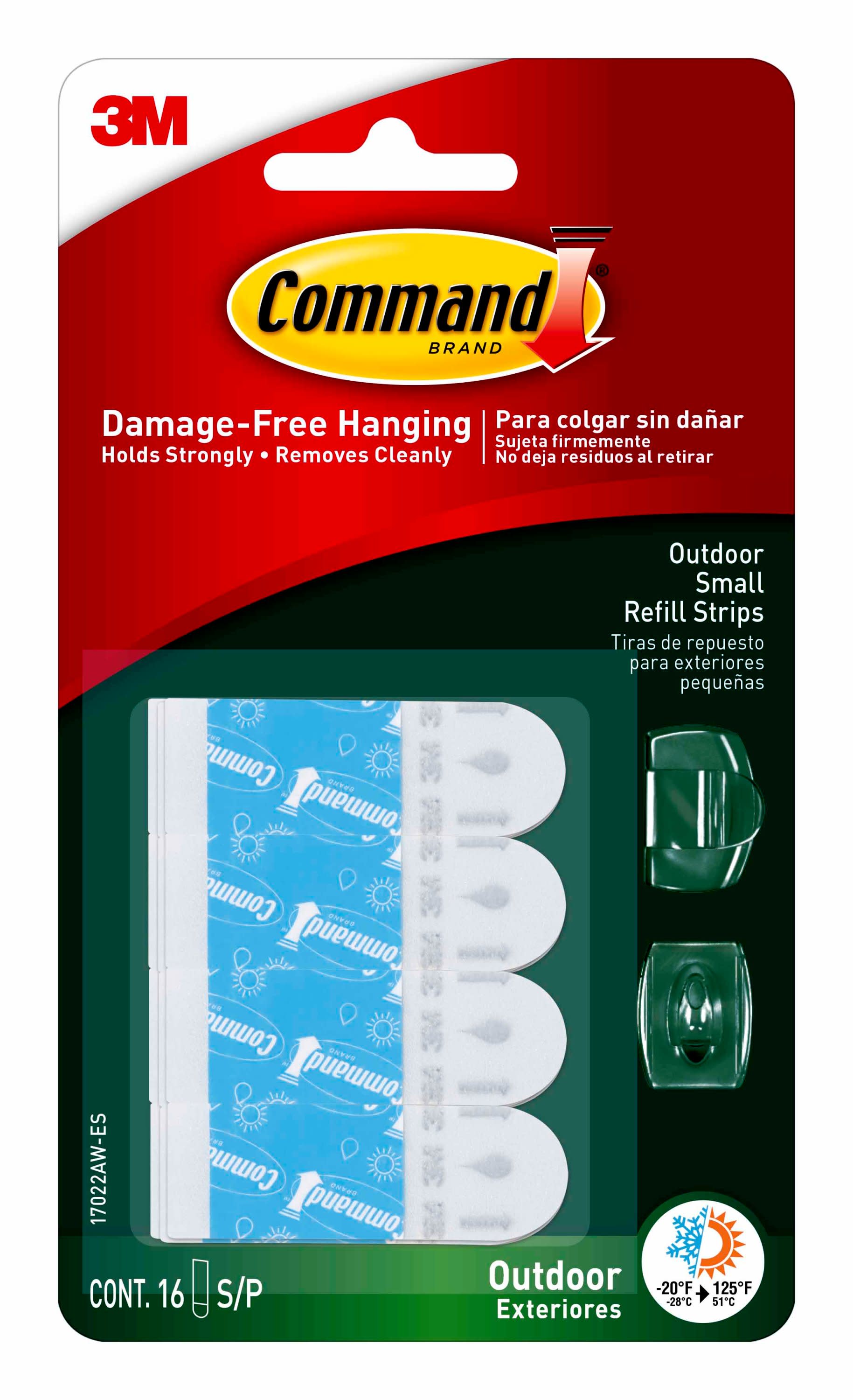 Command Outdoor Foam Strip Refills, White, S - 16 count