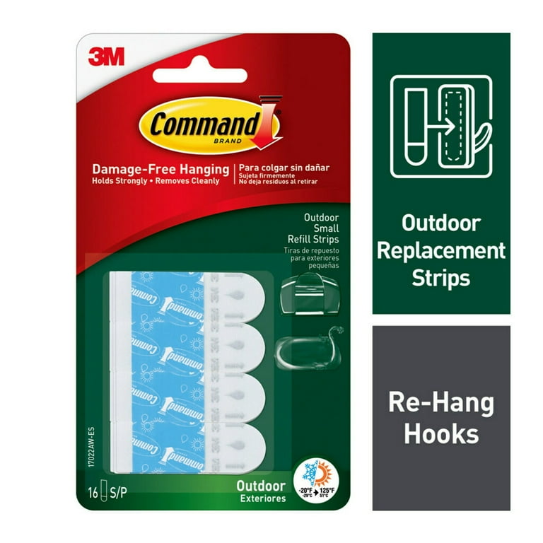 Command Refill Strips, White, Small, 20 Strips/Pack