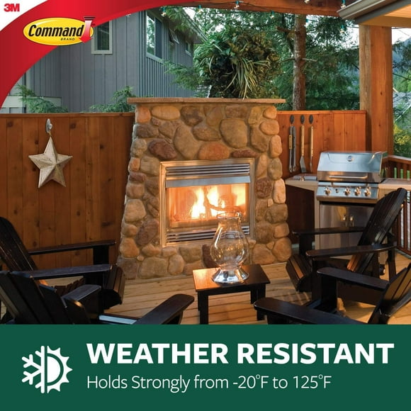 Command Outdoor Hook, Decorate Damage-Free, Water-Resistant Adhesive, Large 17083BZ-AWES