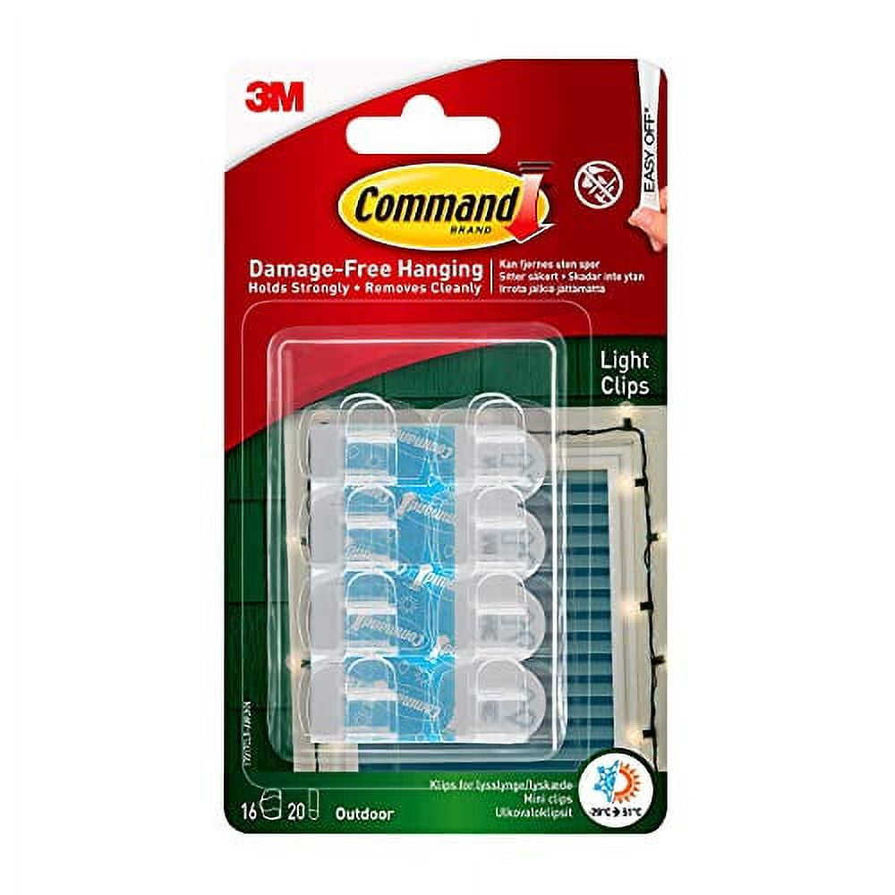 Command Outdoor Light Clips, 16 clips, 20 strips, WaterResistant