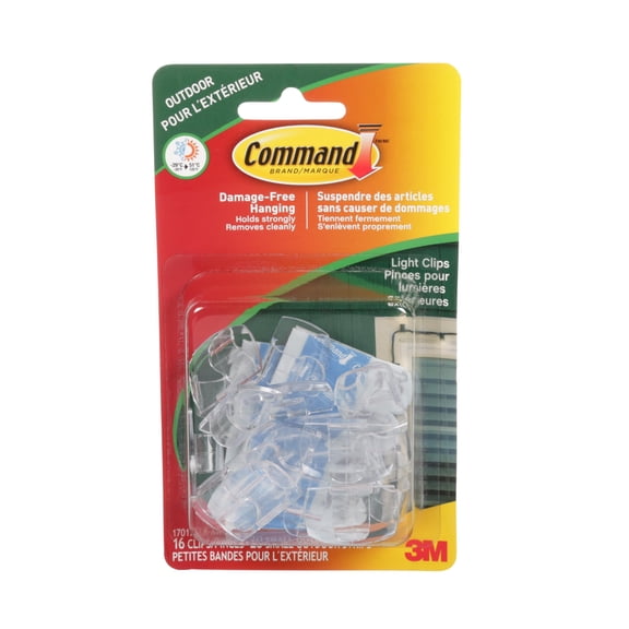 Small Outdoor Light Clips - 16 Light Clips and 20 Small Strips + Clear