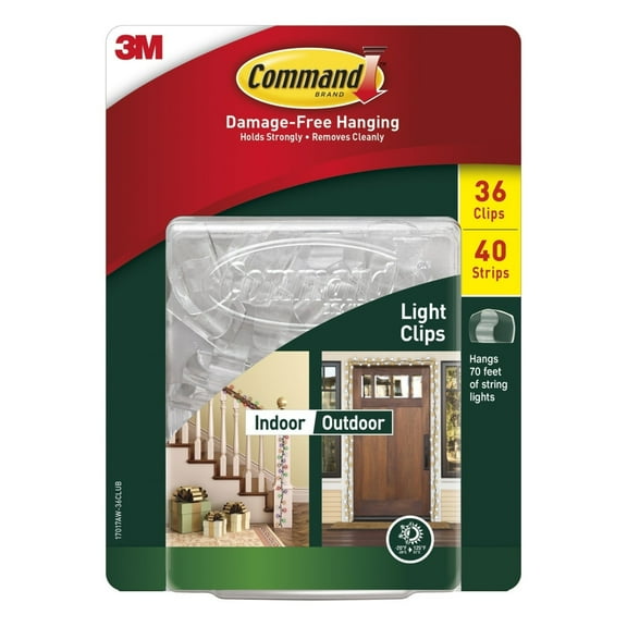 Command Outdoor Light Clips with Foam Strips Pack