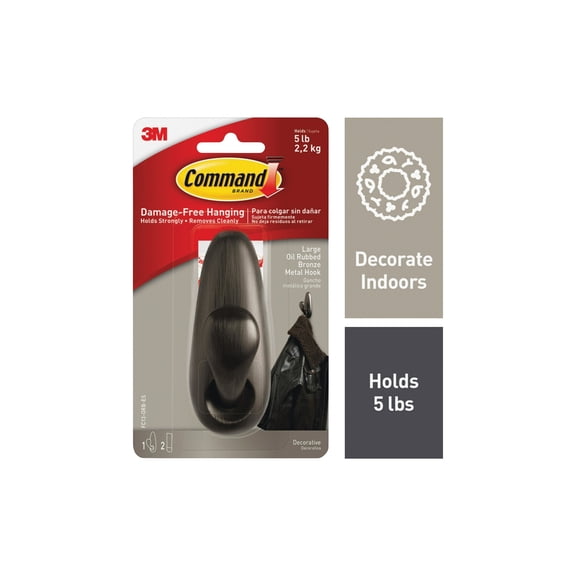 Command Outdoor Metal Adhesive Hook - Single Pack