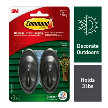 Command Outdoor Large Hook, 17083BZ-AWES, Damage-Free Decoration, Water ...