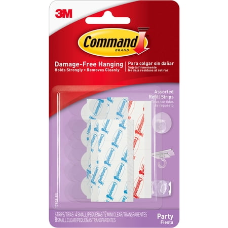 Command Party Assorted Refill Strips, 24 Strips Per Pack