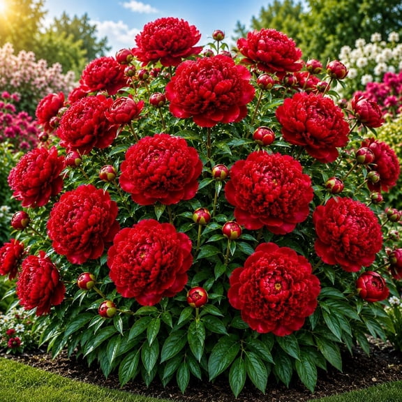 Command Performance Peony Bulbs for Planting - Premium Bare Root Peony Tubers - Giant Deep Red Double Blooms - Long-Lived Perennial Flower for Gardens & Cut Flowers (5 Bulbs)