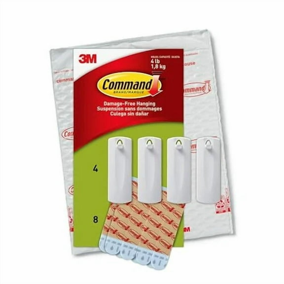 Command Picture Hangers 4 Pack White Damage Free Wall Hooks For Frames