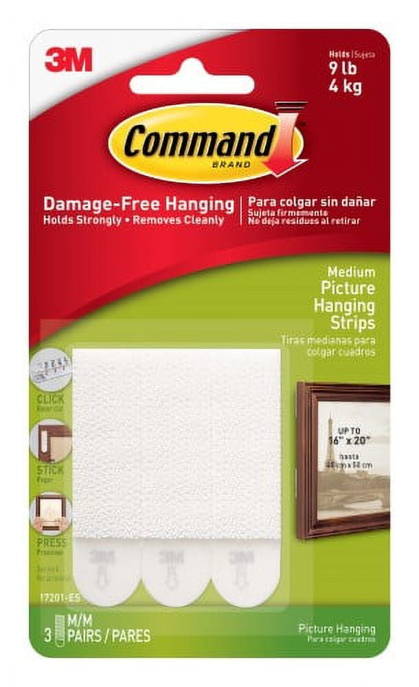 Command Picture Hanging Removable Interlocking Fasteners