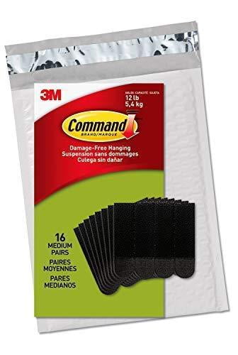 Command Picture Hanging Strips, Medium, 16 pairs (36 strips), Easy to Open Packaging (PH204BLK-16NA) Black