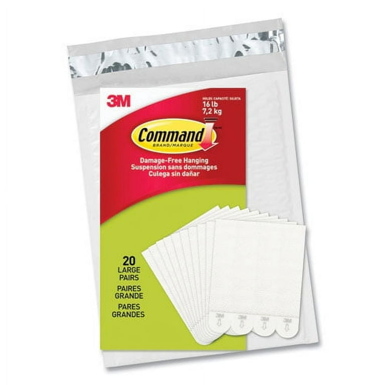 Picture Hanging Strips, Value Pack, Small, Removable, Holds Up to 4 lbs, 0.63 x 1.81, White, 16 Pairs/Pack Picture Hanging Strips, Value Pack, Small, Removable, Holds Up to 4 lbs, 0.63 x 1.81, White, 16 Pairs/Pack