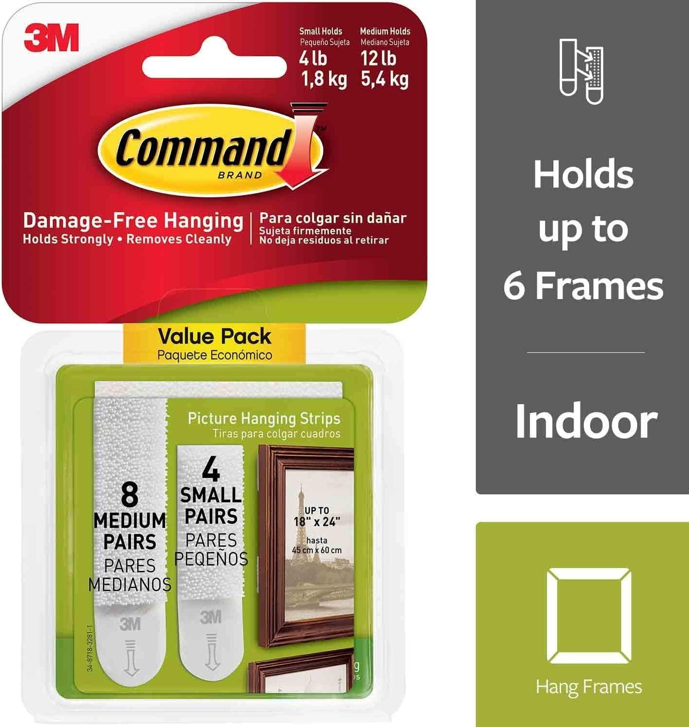 Command Picture Hanging Strips Value Pack, Medium 48-Pairs 17204-12ES