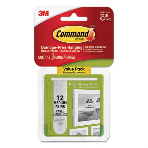 Command Picture Hanging Strips, Value Pack, Medium, Removable, 0.75" X 2.75