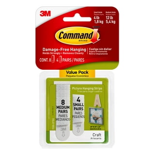 Command Large Picture Hangers, White, Damage-Free Hanging, 12 Pairs 
