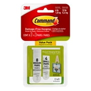 Command Picture Hanging Strips, White, 8 Medium Pairs, 4 Small Pairs