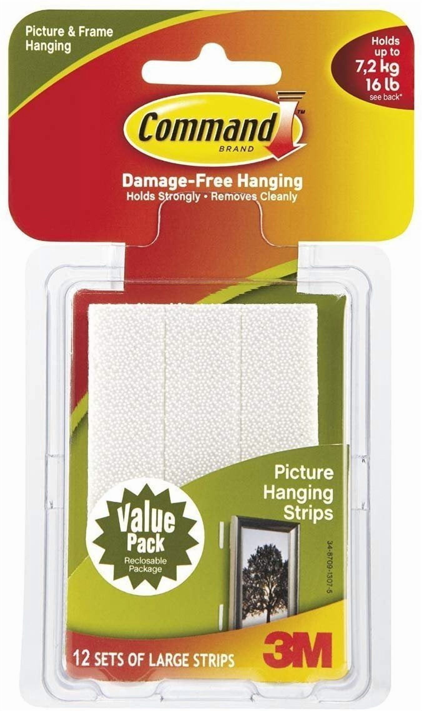 Command Picture Hanging Strips White Large 12 Pairs - 2 Pack