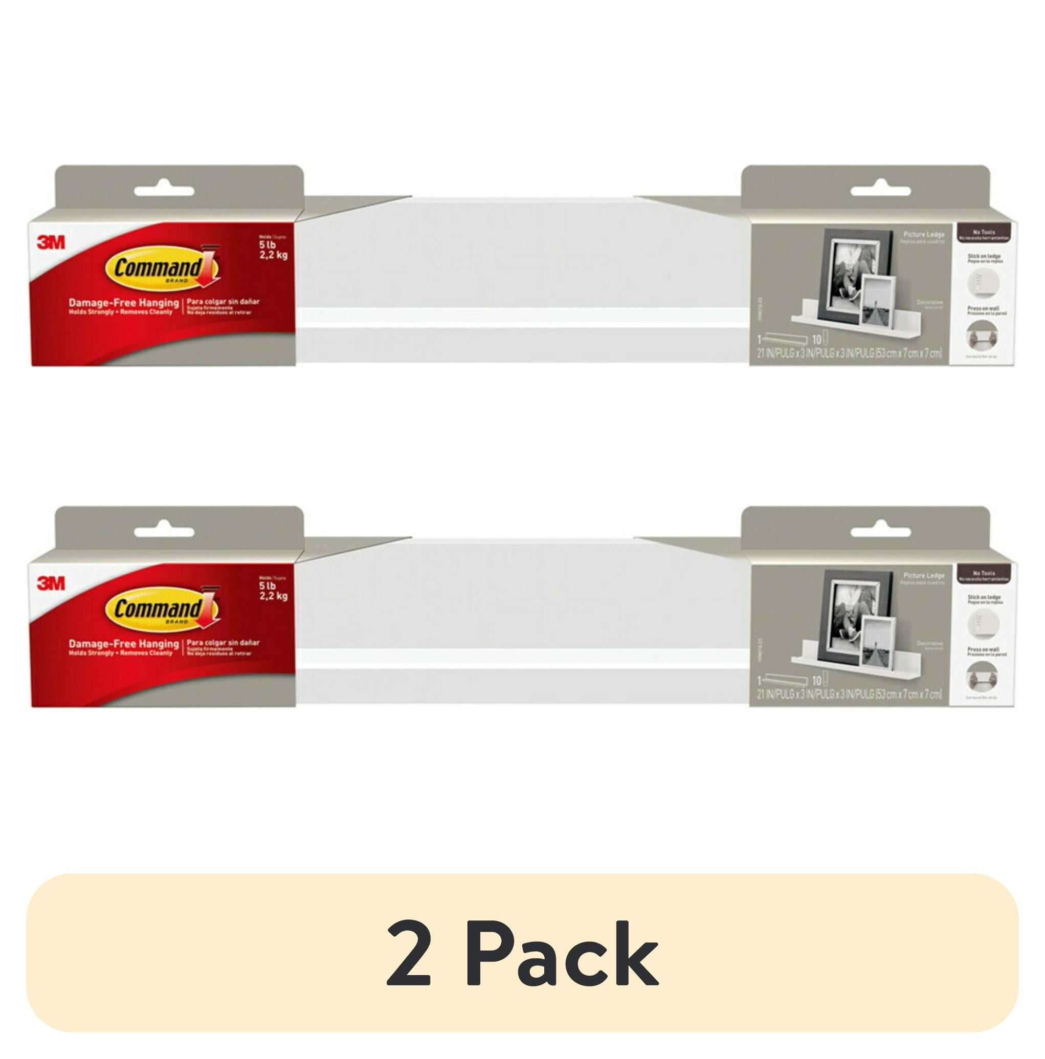 White Floating Wall Shelf with Removable Adhesive Strips