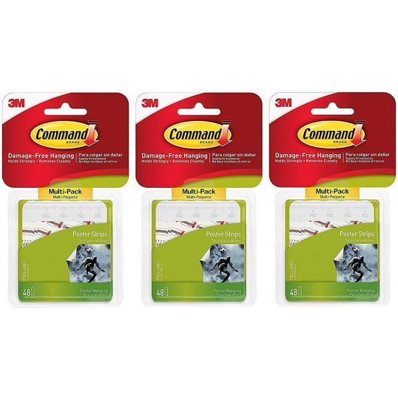 Command Poster Hanging Strips Value-Pack, Small, White, 144-Pairs